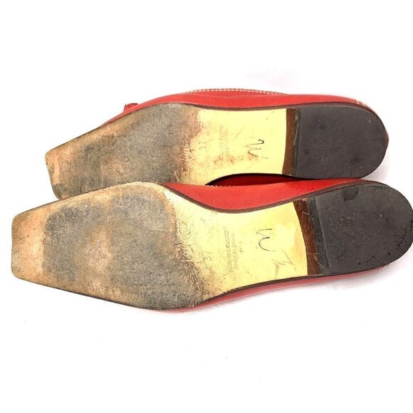 Castaner Square Toe Block Heel Flats With Ties - Red Leather, Size EU 37/US 6.5 - Picture 8 of 12